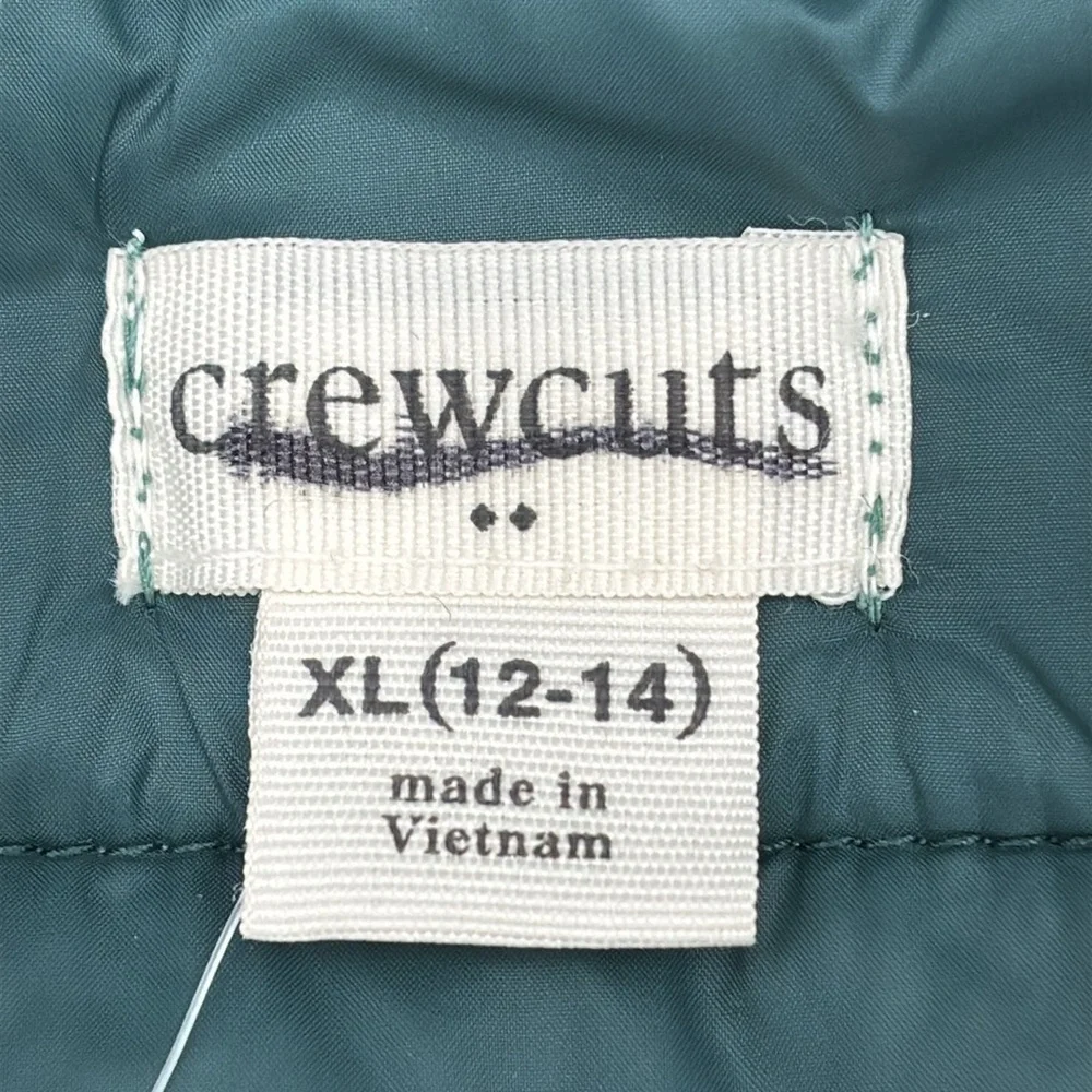 J Crew Factory Kids' lightweight packable puffer jacket Rich Spruce XL NWT CB277